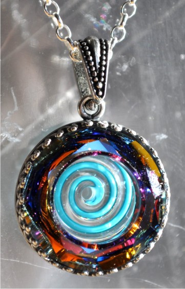 Symbol of Love - Glass Spiral Style - with chain